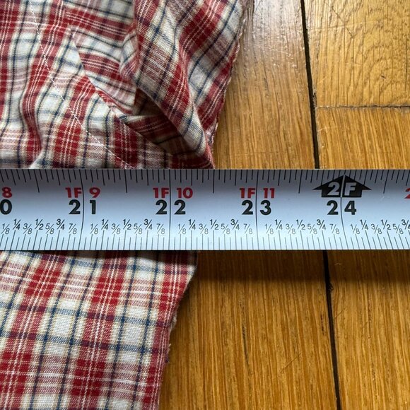 Vintage GANT Size L Red Plaid Tailored Roll Tab Long Sleeve Button Down Shirt - Picture 6 of 15
